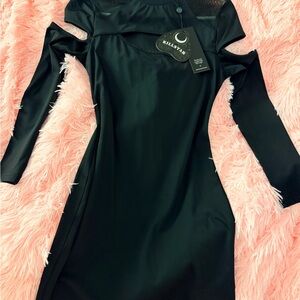 NWT Killstar Cosmic Shift Black Long Sleeve Dress